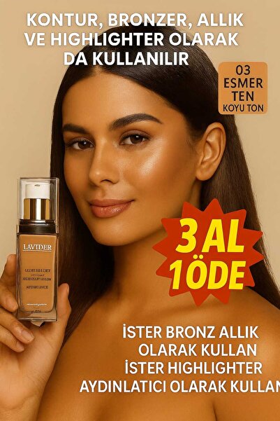 Lavider Pro Glow Liquid Illuminator Işıltılı Aydınlatıcı Bronzer 45 ml No:03 ...