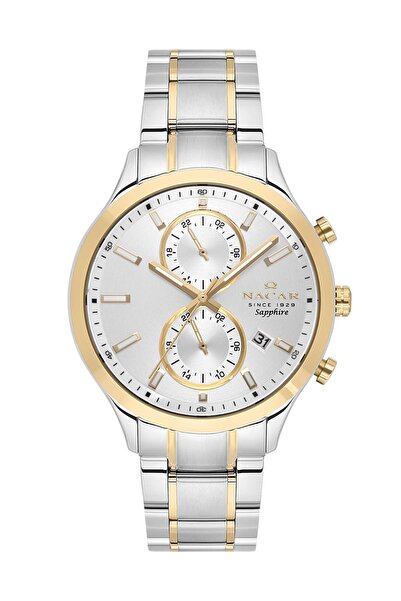 Nacar SAFİR CAM SPOR GÜMÜŞ - ALTIN ERKEK KOL SAATİ NC33-298316G-CSM