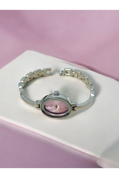 MAC CENTER Pinterest Pink Colorful Crystal Glass Steel Cord Women Wristwatch