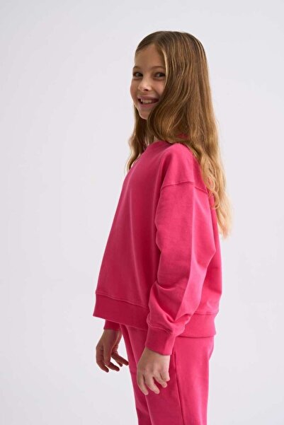 THERECOLOR Pink Long Sleeve Organic Sweatshirt for Girls