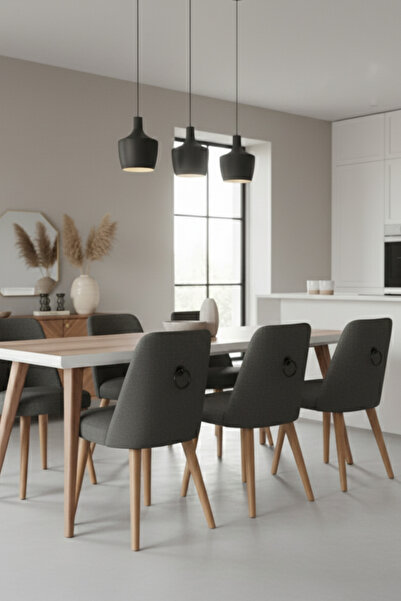 MegaVitrin Ring Pendulum Handle - Matte Black Chair Back Furniture Handle - Top Screw - 60 mm Diameter