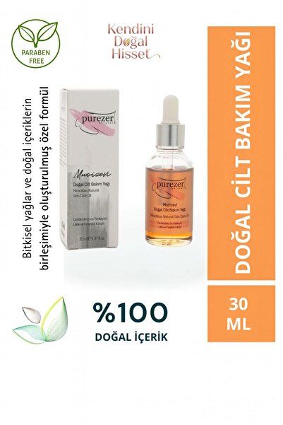 PUREZER NATURAL Doğal Mucizevi Cilt Bakım Yağı 30 ml | 9 Botanik Yağ | Doğal ...