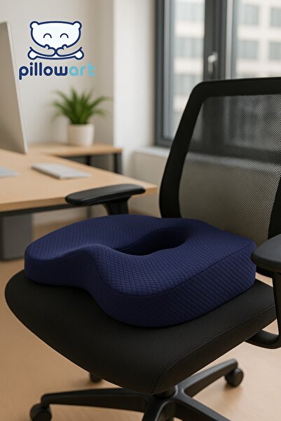 PİLLOWART Oturma Simidi Minderi Yastığı Visco Ortopedik Yastık