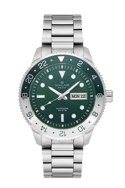 Nacar SAFİR CAM SPOR GÜMÜŞ ERKEK KOL SAATİ NC37-294235NB-ALM