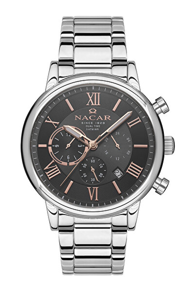 Nacar Sport Silver Men's Wristwatch Nc34-290312-Agm