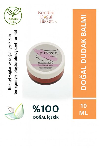 PUREZER NATURAL Doğal Dudak Balmı 10 ml - Bitkisel Içerikli Lip Balm - Nemlen...