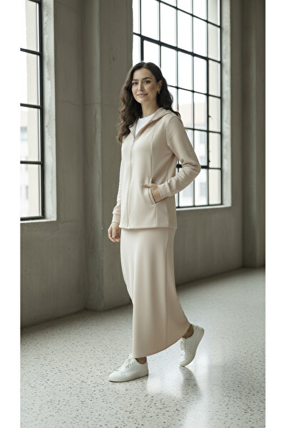 SARE ERKMEN Scuba Fabric Skirted Tracksuit Set