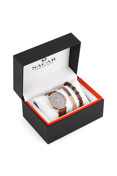 Nacar KAHVERENGİ ERKEK KOL SAATİ NC36-291038-RGL2-SET