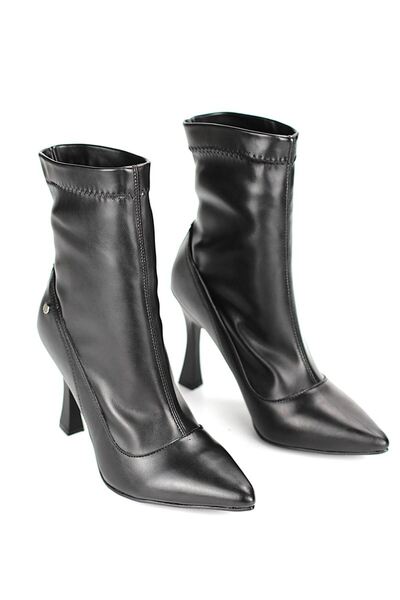 Gökhan Talay Mojito Siyah Cilt Esnek Yumuşak Kaymaz Taban (10cm) Streç Bot