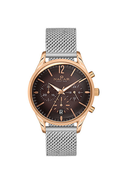 Nacar ساعة يد رياضية فضية للنساء NC25-390167-EKM