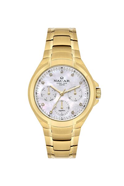 Nacar SAFİR CAM SPOR ALTIN KADIN KOL SAATİ NC28-392322-DSM