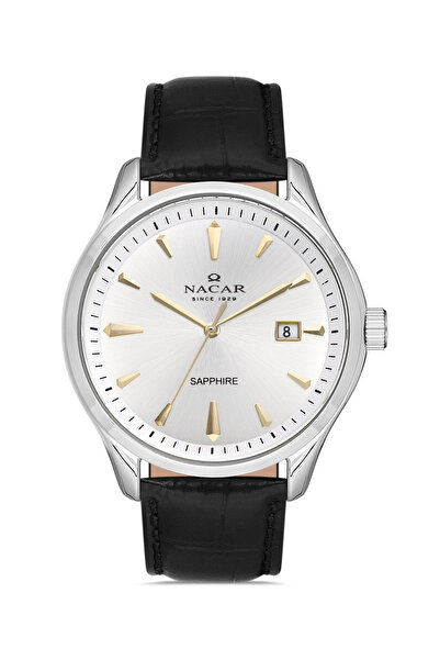 Nacar SAFİR CAM KLASİK SİYAH ERKEK KOL SAATİ NC31-291761-ASL1