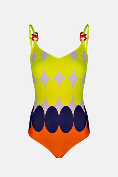 AYYILDIZ 4300 Yellow Patterned Recovery Swimsuit