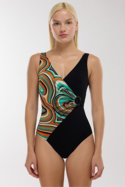 AYYILDIZ 4306 Green Patterned Recovery Swimsuit
