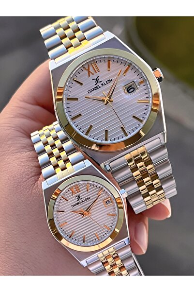 Daniel Klein Bay and Steel Case Strap Special for Couples 3 Atm Water Resistant Couple Watch Cf.Dk.10666.11