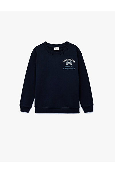Koton Bisiklet Yaka Uzun Kollu Baskılı Sweatshirt