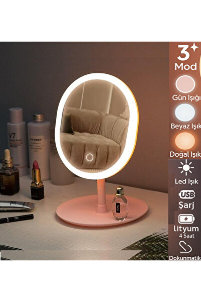 Duffa Oval Şarjlı Led Işıklı Makyaj Aynası Dokunmatik Led Makyaj Ayna 90°Ayar...