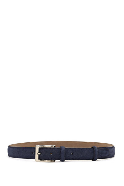 Derimod Men's Navy Blue Suede Leather Belt 000A2D1305810