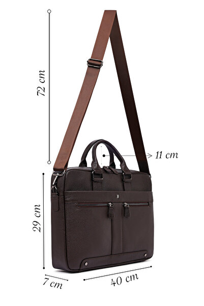 Derimod Men's Brown Leather Laptop Bag 25Wbd3532Ft