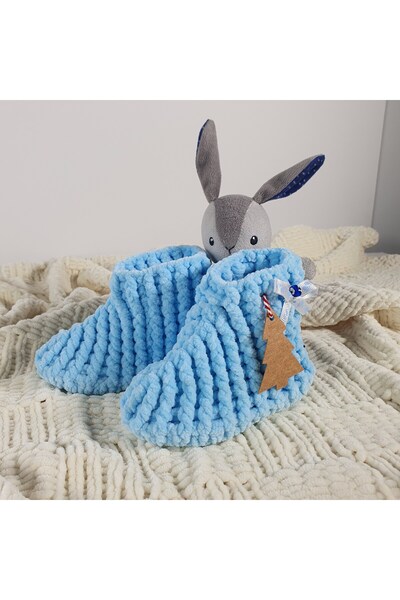 ModMio Çocuk Kadife Ev Botu | El Yapımı Yumuşak Kaymaz Tabanlı Panduf