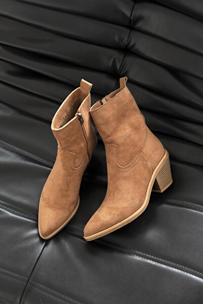 STRASWANS Tan Jose Γυναικείες μπότες σουέτ με τακούνι
