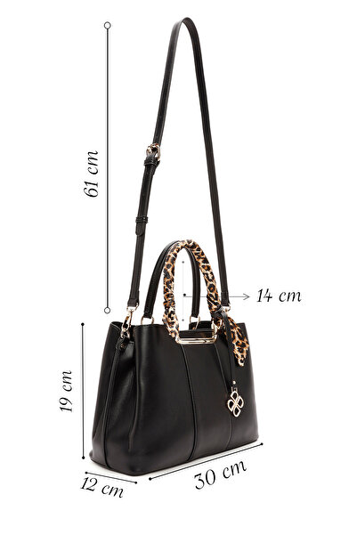 Derimod Women's Black Long Strap Accessory Detailed Shoulder Bag 25Wbd283818