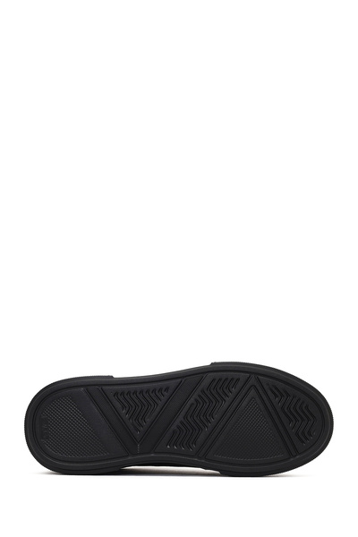 Derimod Erkek Siyah Bağcıklı Kalın Tabanlı Deri Sneaker,Kışlık Spor Ayakkabı 25WFD826014