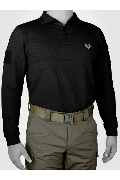 Mudeir Tactical T-Shirt Long Sleeve Cemre Black Operation, Anti-Sweat, Long Sleeve, Tactic