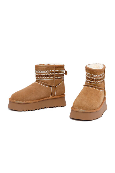 Derimod Kadın Camel Kalın Tabanlı Süet Deri Teddy Bot 25WFD478410