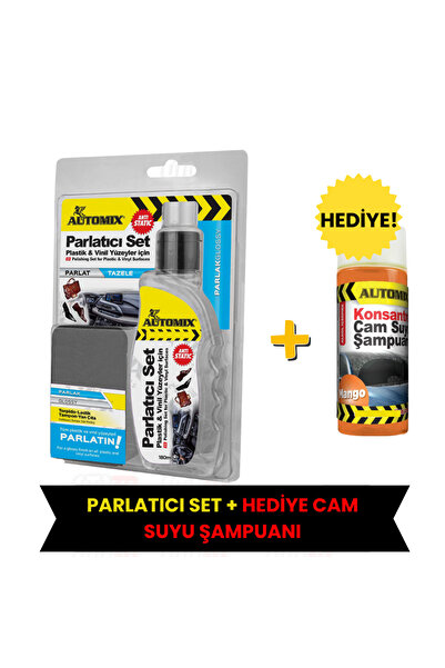 Automix Torpido Parlatıcı Temizleyici Oto Plastik Aksam Yenileyici + Cam Suyu Şampuanı Hediyeli!