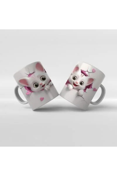 Rengineshop 18 نموذجًا من كوب القطط المطبوع اللطيف