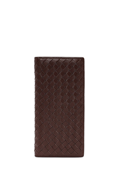 Derimod Men's Brown Braided Leather Wallet 000A2D360729