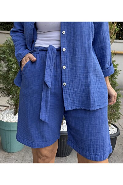 DenizEge Σορτς Μουσελίνα Indigo Blue