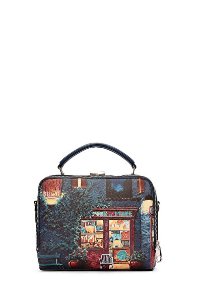 Derimod Kadın Lacivert Uzun Askılı Desenli Kol Çantası 25WBD246626