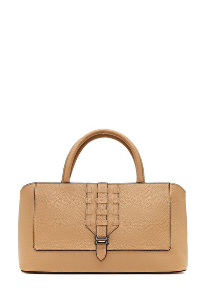 Derimod Women's Beige Long Strap Leather Shoulder Bag 25Sbd2301Ft