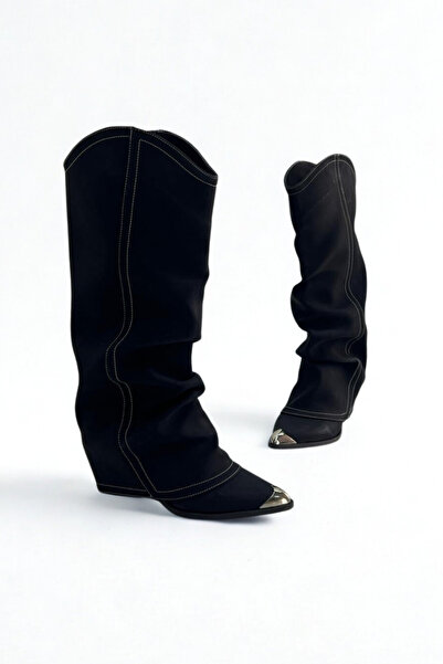 inizio Siyah Kreck Western Çizme GD301