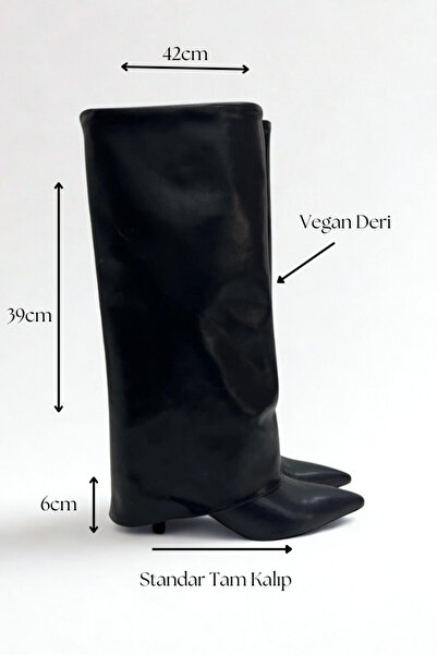 inizio Γυναικείες μπότες μαύρου δέρματος GD1690