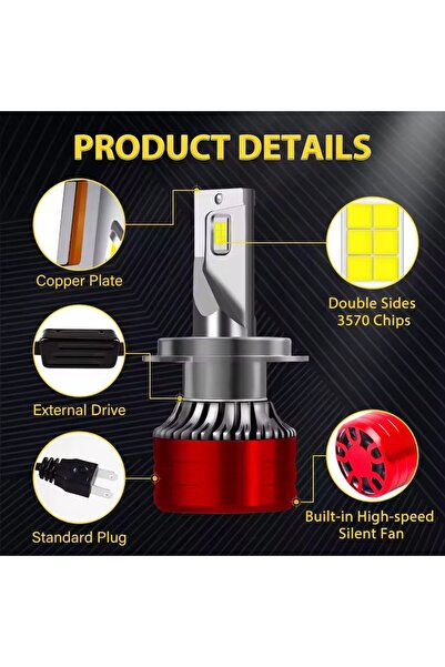 PAULLED H11 H8 H9 H16 Paul Led Xenon Far 12.000 Lümen Güç Şimşek Etkili 1 Yıl Garanti