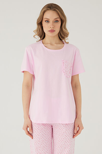 TURAY Set de pijamale roz pentru femei Wishes Comfort, 100% bumbac