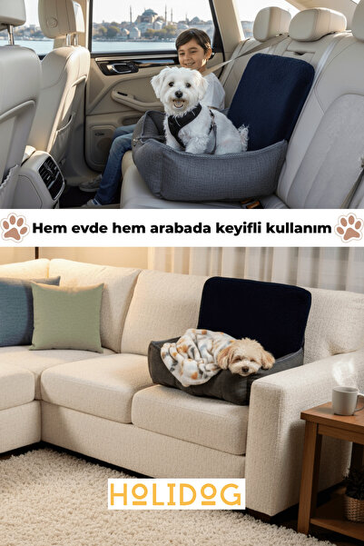 Genel Markalar Konforlu Kedi Köpek Araç Koltuğu Doğal Keten Kumaşlı Minder Fe...