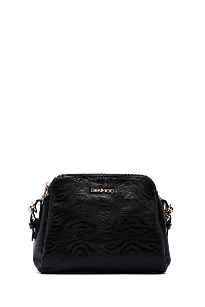 Derimod Kadın Siyah Uzun Askılı Baskılı Çapraz Çanta 25WBD2820KR
