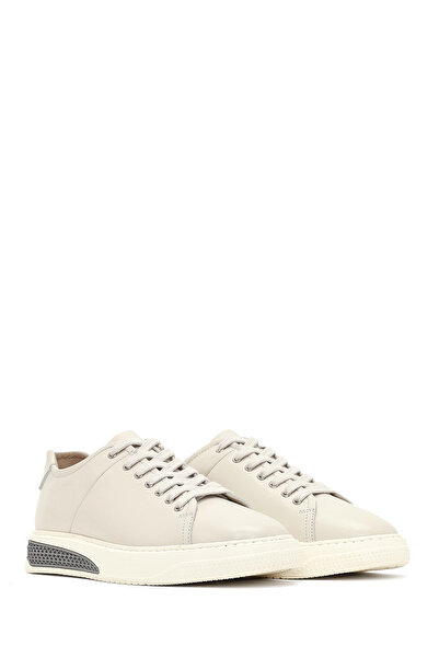Derimod Erkek Beyaz Bağcıklı Kalın Tabanlı Deri Sneaker,Kışlık Spor Ayakkabı 25WFD631118