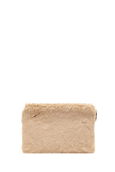 Derimod Women's Tan Long Strap Plush Portfolio Bag 25Wbd2203Ph