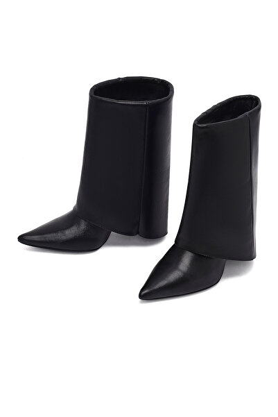 Derimod Kadın Siyah İnce Topuklu Deri Bot 25AFD160218