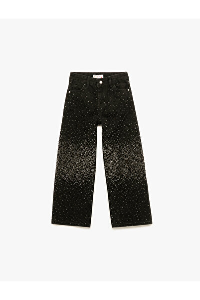 Koton Βαμβακερό τζιν παντελόνι με φαρδύ πόδι με τσέπες