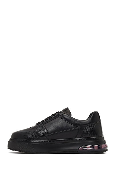 Derimod Men's Black Lace-Up Thick Soled Leather Sneaker, Winter Sports Shoes 25Wfd642018