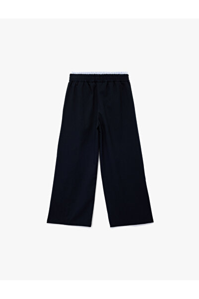 Koton Beli Lastikli Viskon Karışımlı Basic Geniş Paça Pantolon