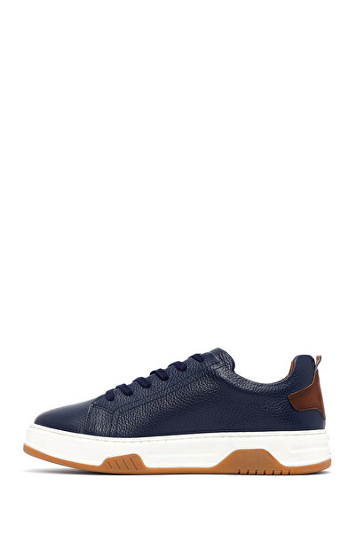 Derimod Erkek Lacivert Bağcıklı Kalın Tabanlı Deri Sneaker,Kışlık Spor Ayakkabı 25WFD6885FT