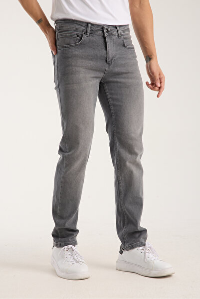 OneZero Men's Pants Gray Regular Fit Zippered Jeans