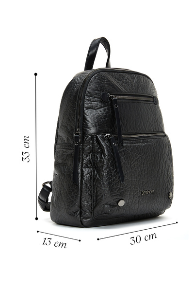 Derimod Women's Black Casual Backpack 25Wbd2496Ft